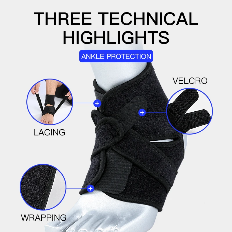 Vilico 1 PCS Sports Protective Gear Ankle Support Nylon Compression Ankle Brace Football Basketball Running Fitness Protect