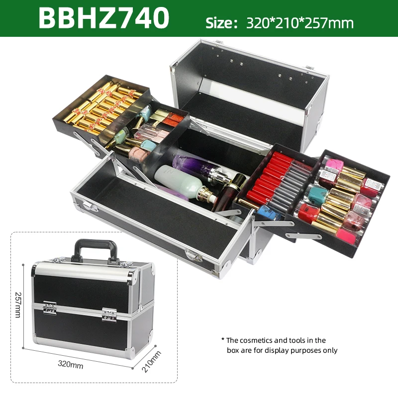 

Алюминиевый чехол GLADCASE, ящик для инструментов для красоты ногтей с ручкой, косметичка, портативный чехол для макияжа, органайзер, большой чехол для макияжа