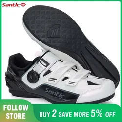 Santic Non-locking Power-assisted Cycling Shoes Men's Outdoor Breathable Sport Bicycle Shoes Wear-resistant Toe Riding Sneakers