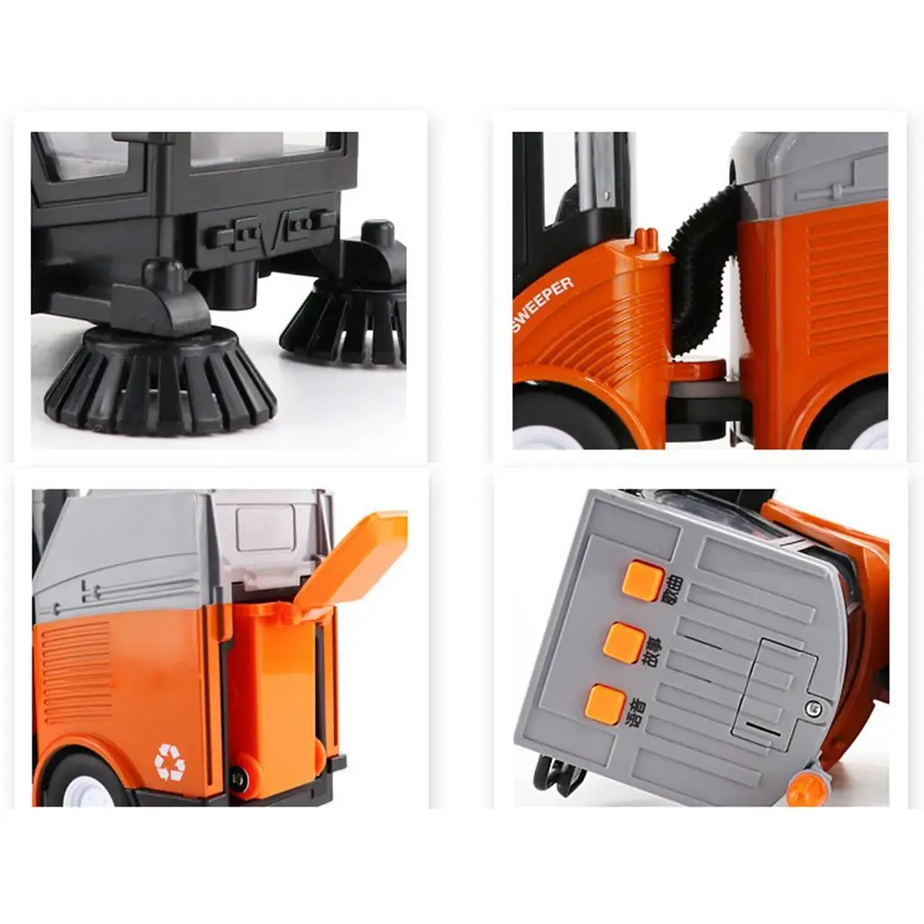 Educational Road Sweeper Car Toy Garbage Truck Model Kit for Kids Music Player Early Learning