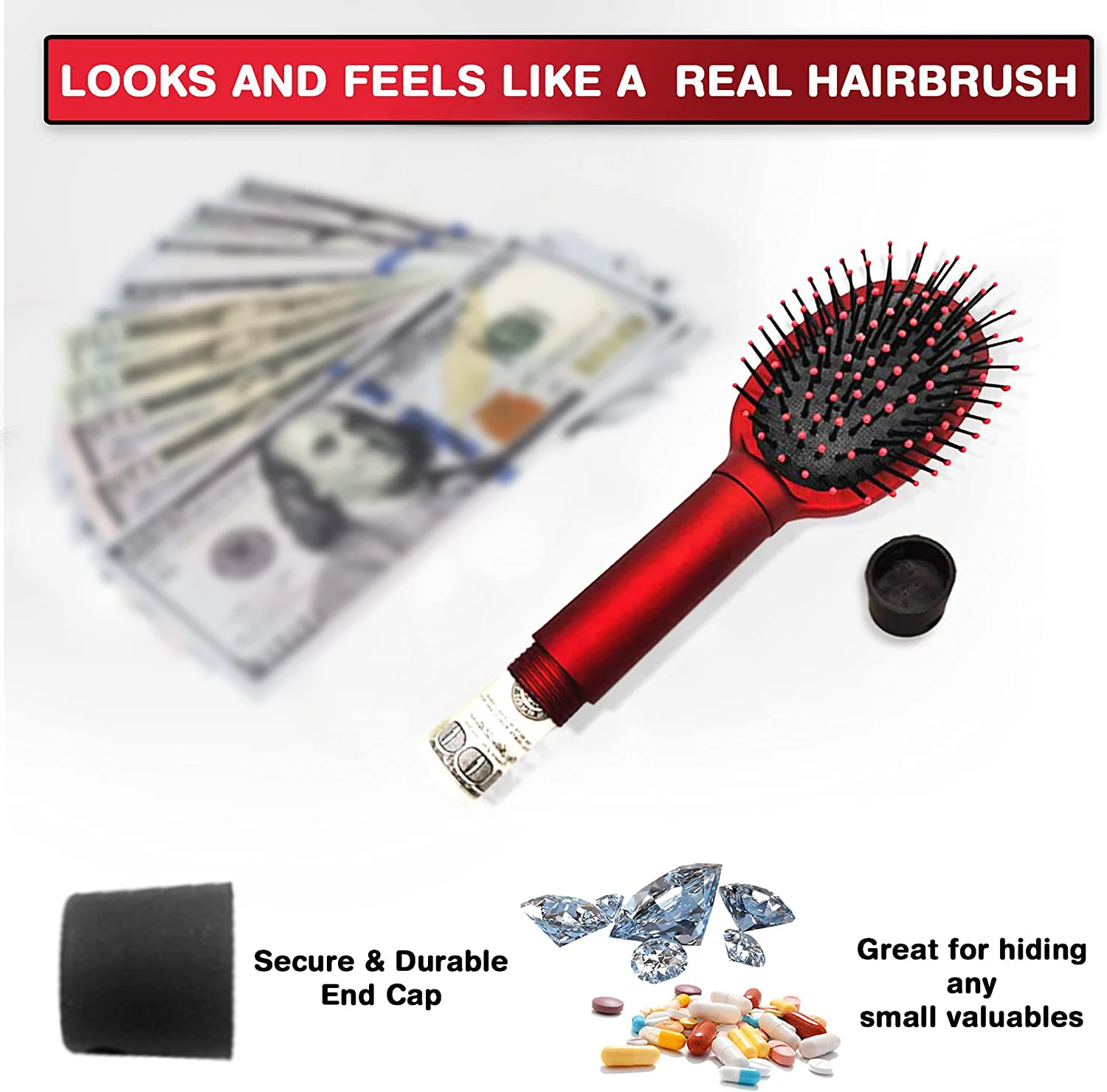 Hair Comb Secret Stash Hidden Safe Diversion Brush Key Safe Box Hiding Diamond Jewelry Storage Discreet Secret Removable Lid
