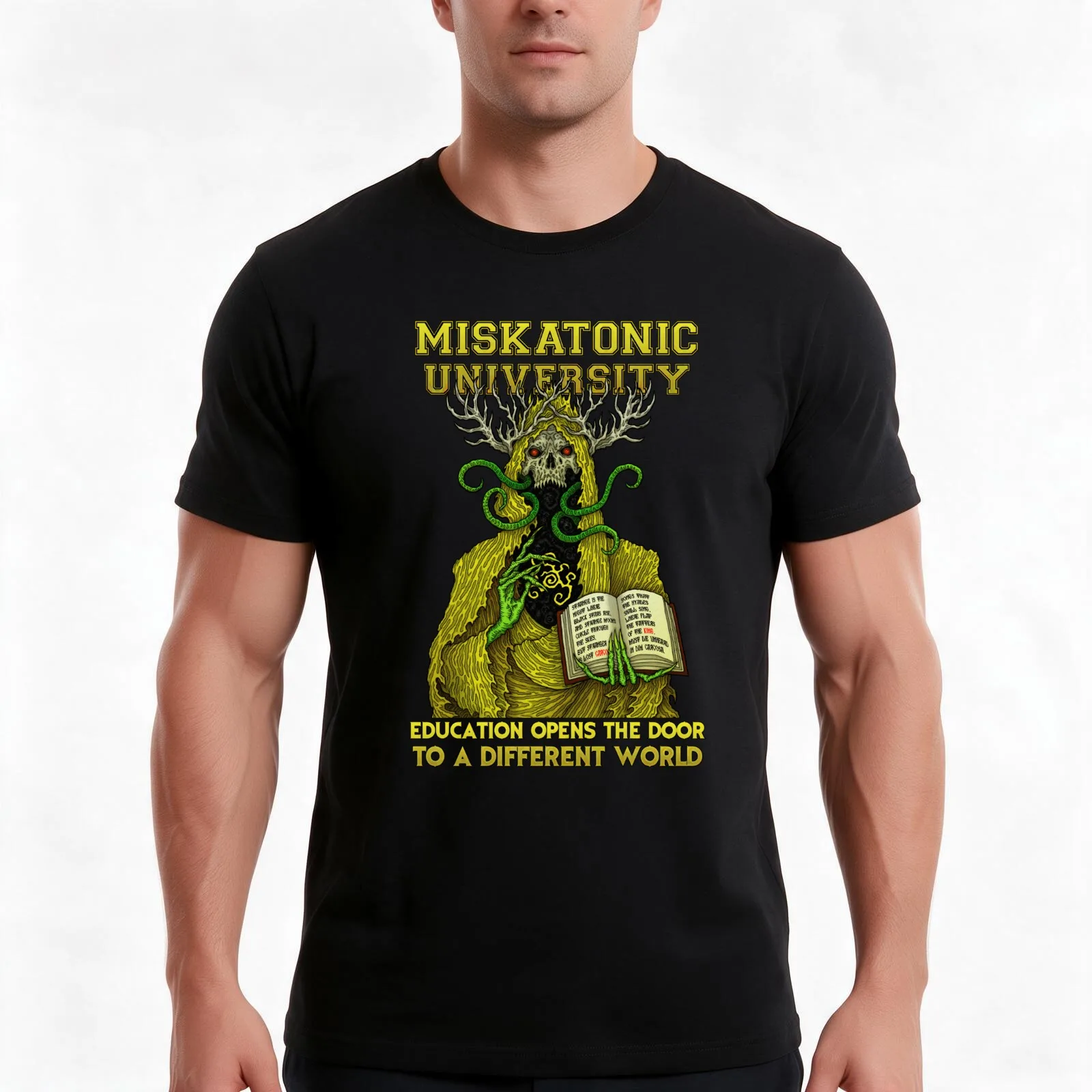 Miskatonic Hastur - Azhmodai 2020 T-Shirt, Summer Casual Cotton Tee, Oversized Streetwear Tops, Vintage Graphic Print