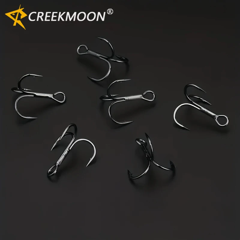 100/50pcs/Box Super High Carbon Steel Treble Fishing Hooks Sea Fishing Triple Barbed Sharp Hook for Jig Carp Fishing Lure Tackle