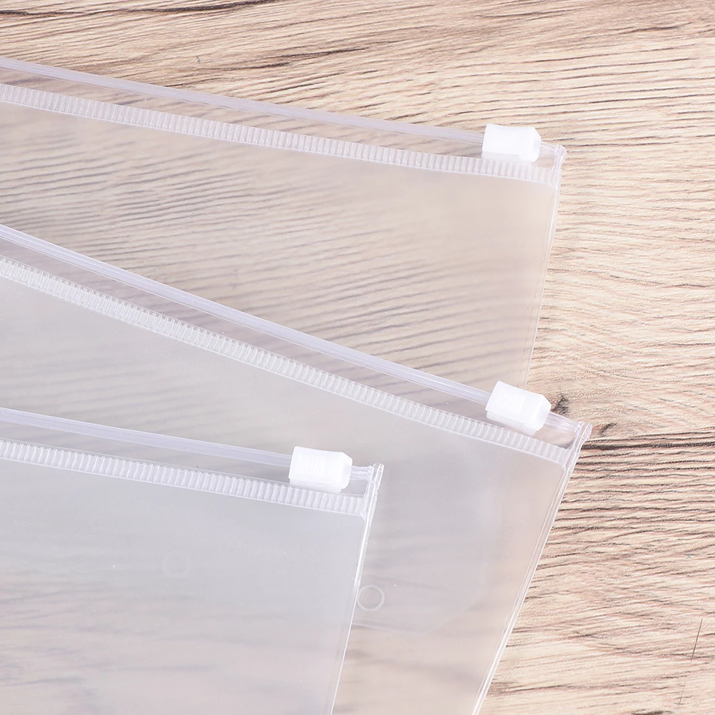 

10 Pcs PVC File Bag Documents Folder Transparent Zipper Organizer Office Holder
