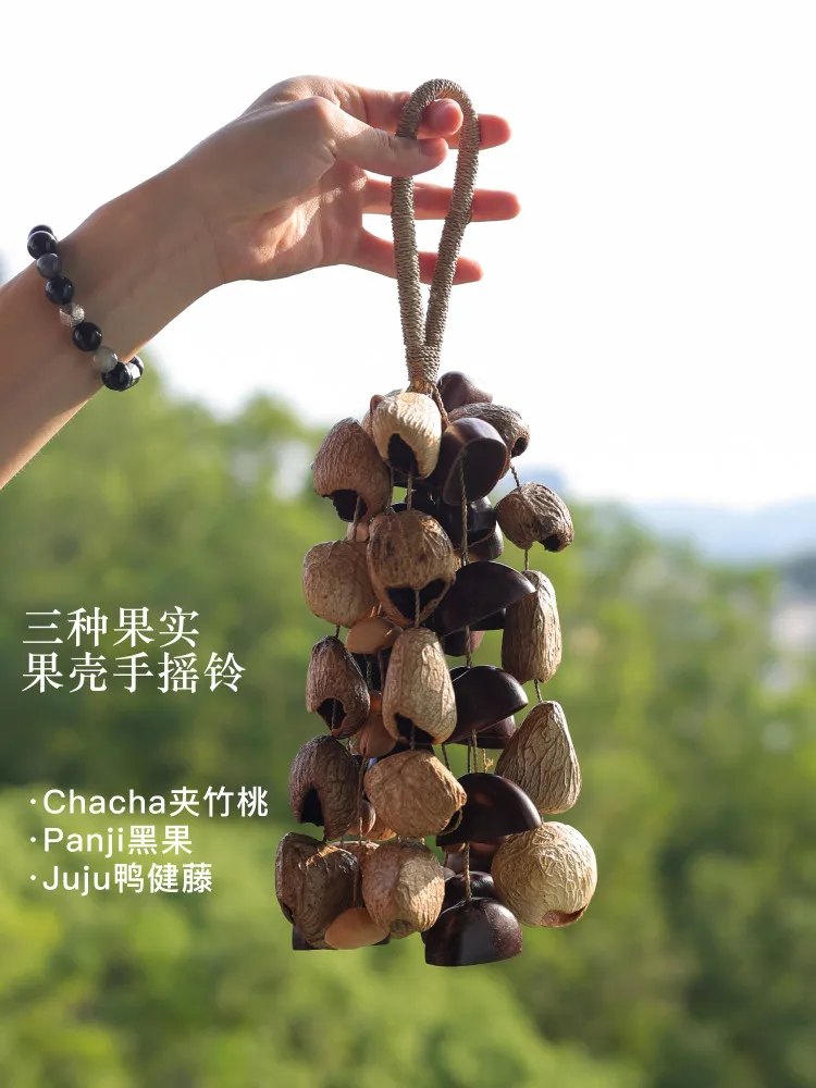 In Forest Komori Natural Nutshell Rattle Yoga Meditation Sound Therapy Seeds Fruit Bells String Musical Instrument Gift