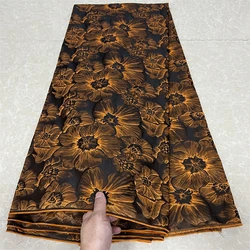 African Nigerian Tulle Lace Fabric, Jacquard Organza Dress, Embroidery Guipure, Party Prom, High Quality, 2024, 5Yard,HD092