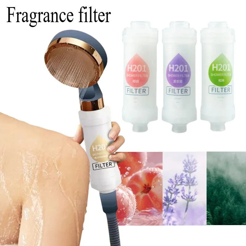 Filter voor douche Geurende douchekop Waterontharder Verbeter het haar Huidverwijdering Douchezuiveraar Badkameraccessoires