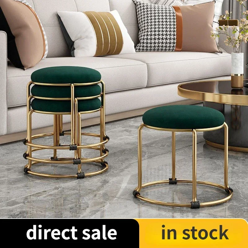 

Light Luxury Small Stools Household Low Shoe Stools Nordic Round Ottomans Doorstep Shoe Stool Sofa Stools Tea Tables Benches