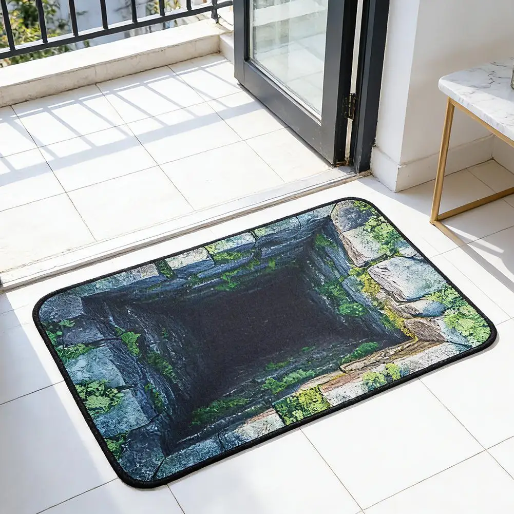 2D Optical Illusion Rug Deep Well Design for Living Room & Bedroom Entrances Non-Slip Bathroom Mat Home Decoration Carpet 2026
