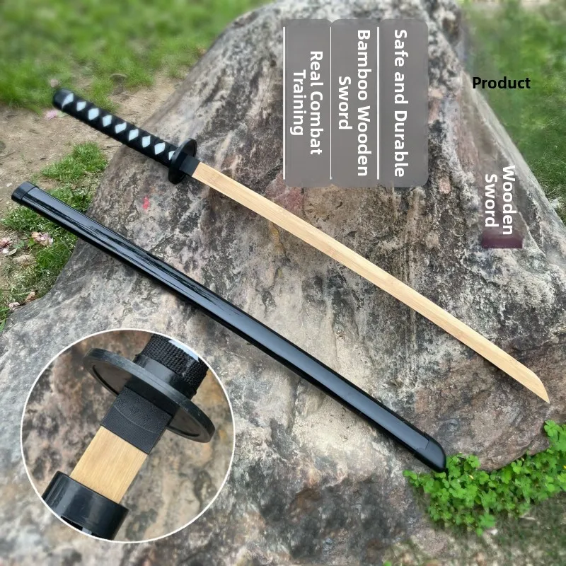 Rongchuan Bamboo Wooden Tai Chi Sword Martial Arts Practice Toy Sword for Children Non-Sharpened Blade over 60 Degree Tip