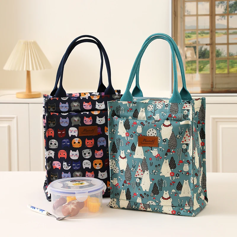 Verdickte Lunchbox-Tasche, große Bento-Tasche, Bento-Tasche mit Lebensmitteln, warme, gekühlte, langlebige, handgehaltene isolierte Tasche