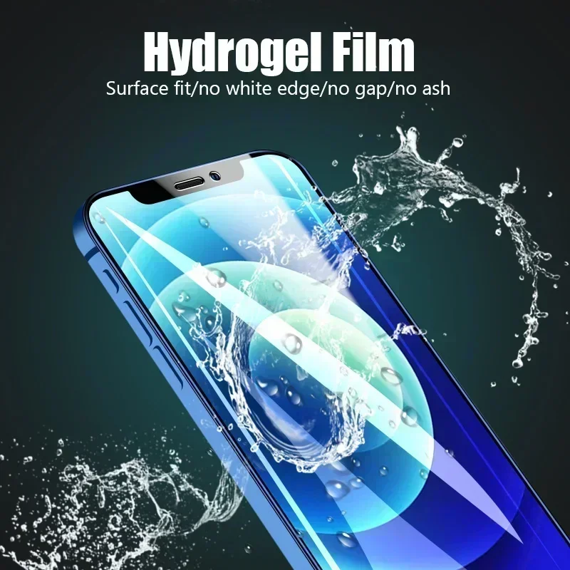 4Pcs Hydrogel Film For iPhone 15 14 13 12 11 16 Pro Max Mini SE 2022 2020 XR XS MAX Screen Protector For iPhone  8 7 6S Plus