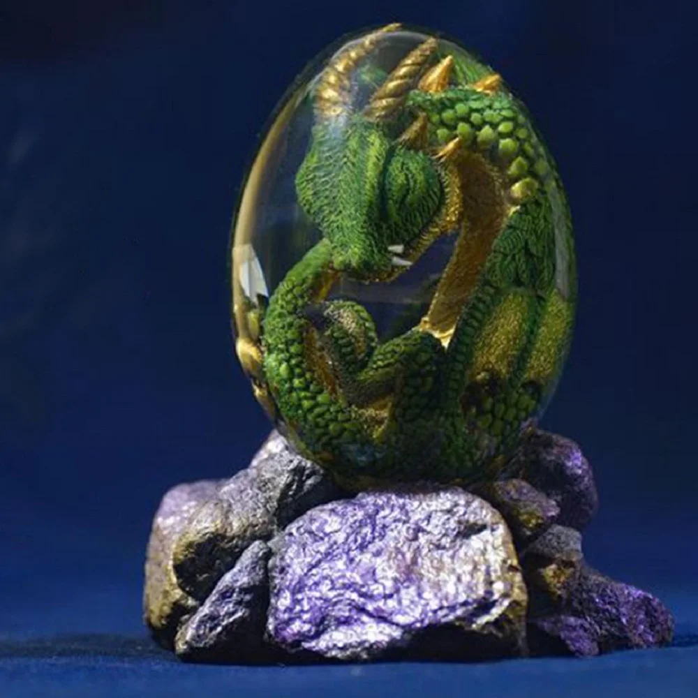 

Lava Dragon Egg Statue With Stand Base Dinosaur Egg Resin Figurines Sculpture Tabletop Showpiece Home Art Decoration Craft Gift