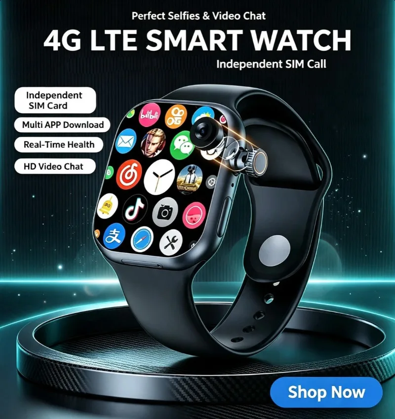 2026 Unisex CD20 Android Smart Watch Independent SIM Card Built-in GPS Large Storage Sport Fitness Wristwatch