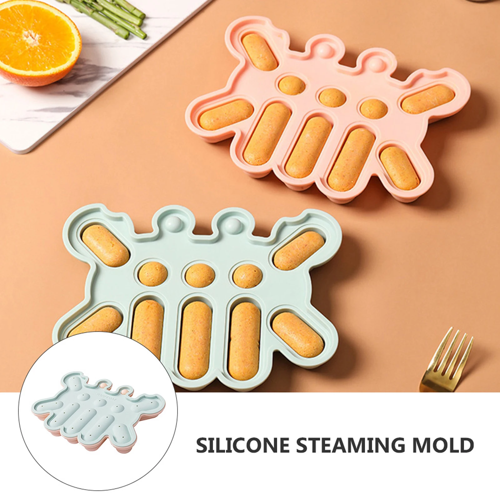 Molde de silicona para salchichas, herramienta para cocinar al vapor para perros calientes, bandeja para hornear alimentos para bebés, palo de Chocolate, resistente al agua, fácil de limpiar, horno microondas