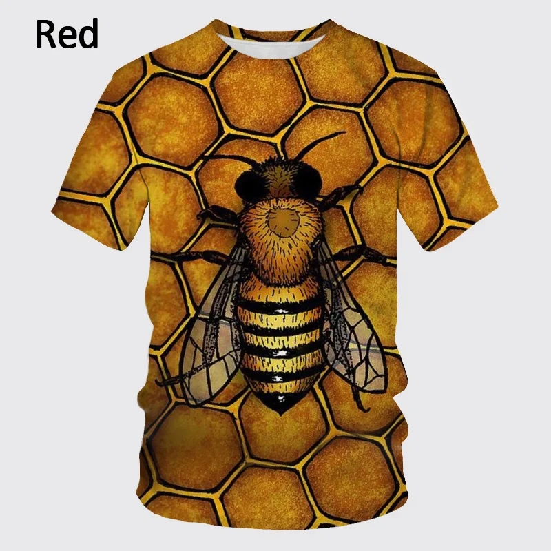 Newest Bee 3D Printing T-shirt Fashion Novelty Animal Honey Bee Shirt Unisex Harajuku Casual T-shirt