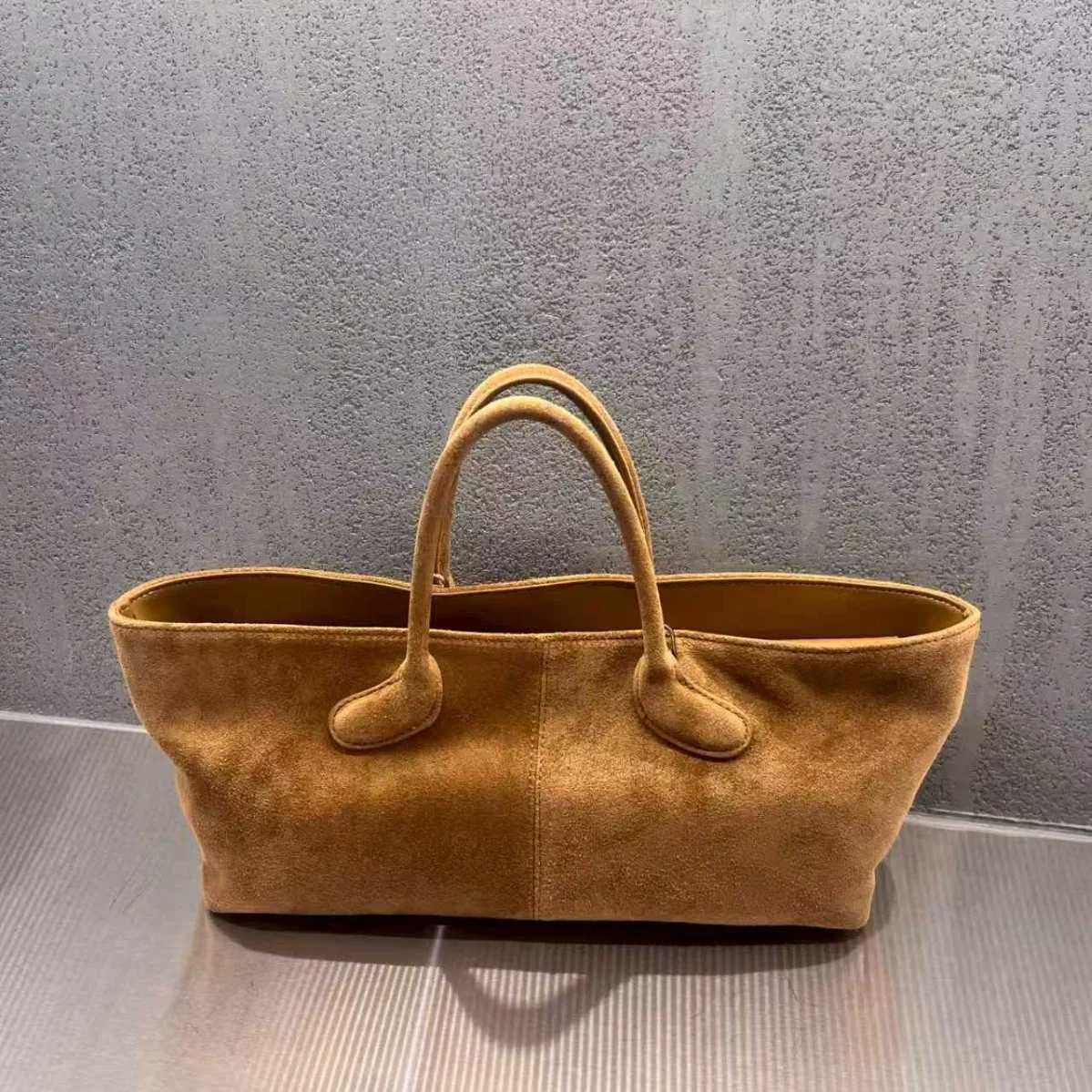 FIRMRANCH minimalist commuting large capacity square handbag tote bag premium matte cowhide women's shoulder crossbody Purse