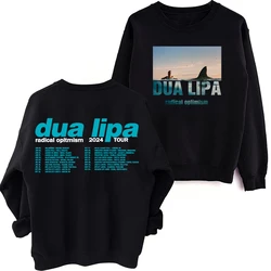 Dua 2024 Lipa Radical Optimism Tour Sweatshirt Harajuku Round Neck Long Sleeve Oversized Hoodie Fans Gift