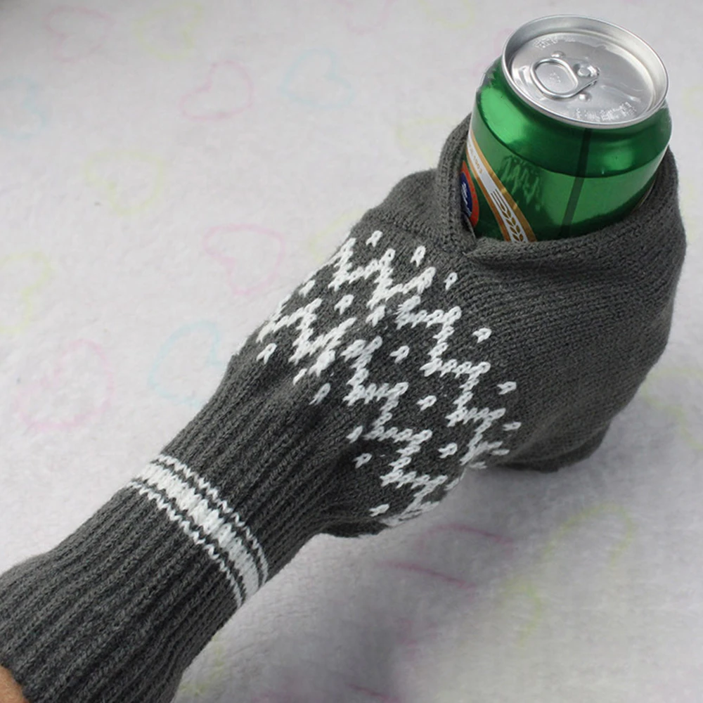 

Picnic Beer Knitted Gloves Comfortable Elastic Cold Drink Gloves For Outdoors