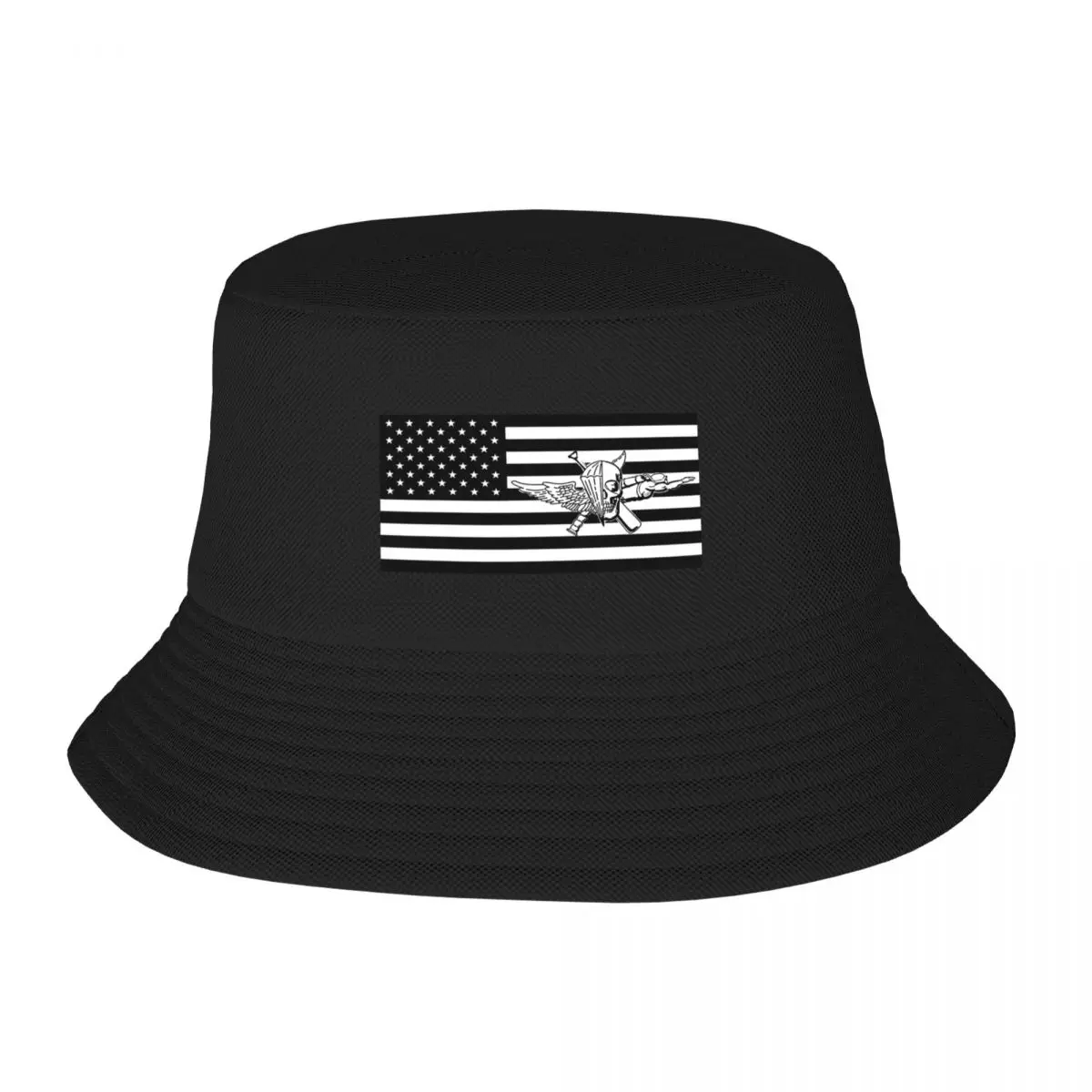 Recon Jack Flag Black and White Bucket Hat Snapback Cap Designer Hat birthday Girl Men's