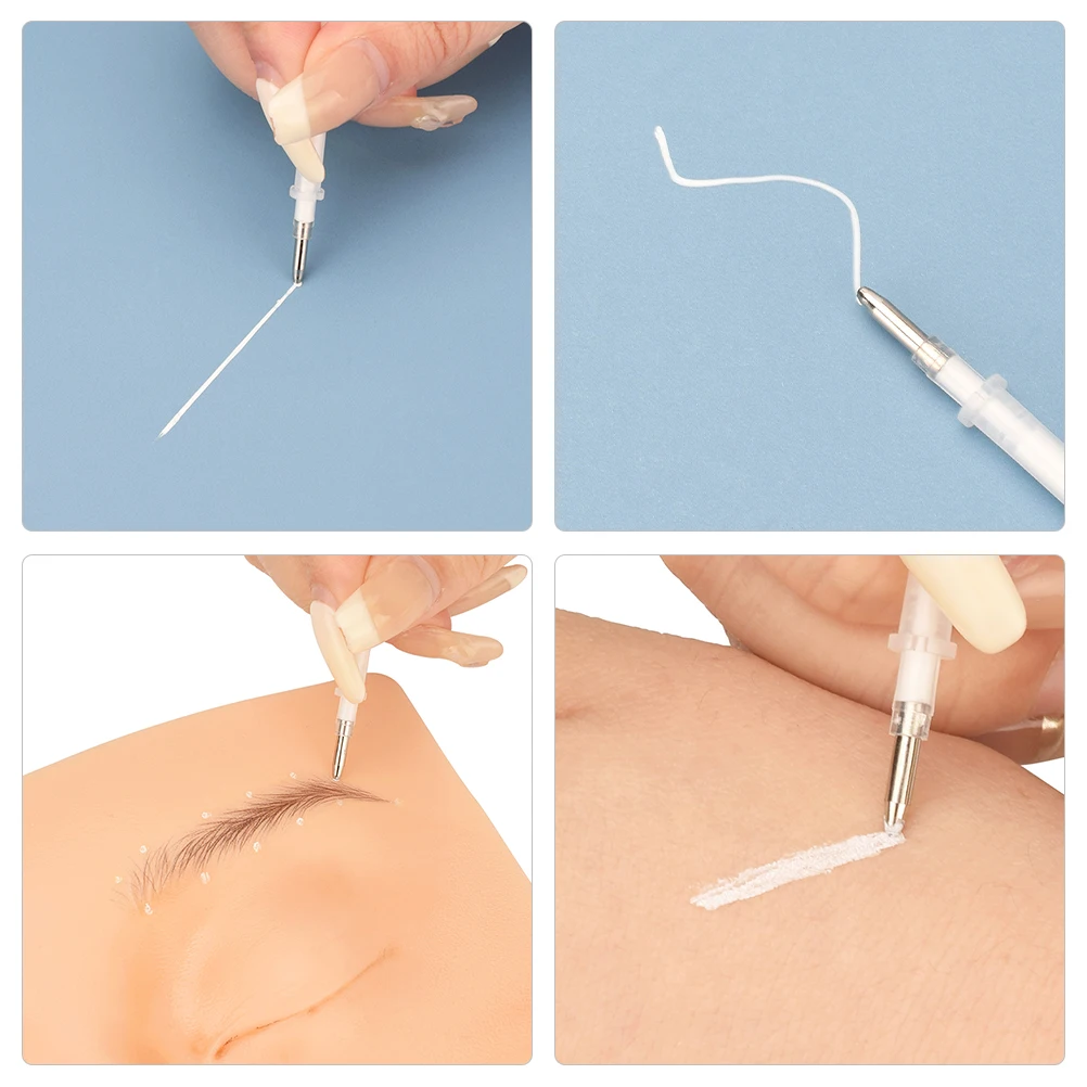 

3 Pcs Marker Core Eyebrow Position Pen Precision Tattoo Positioning Pen Embroidered Eyebrow White