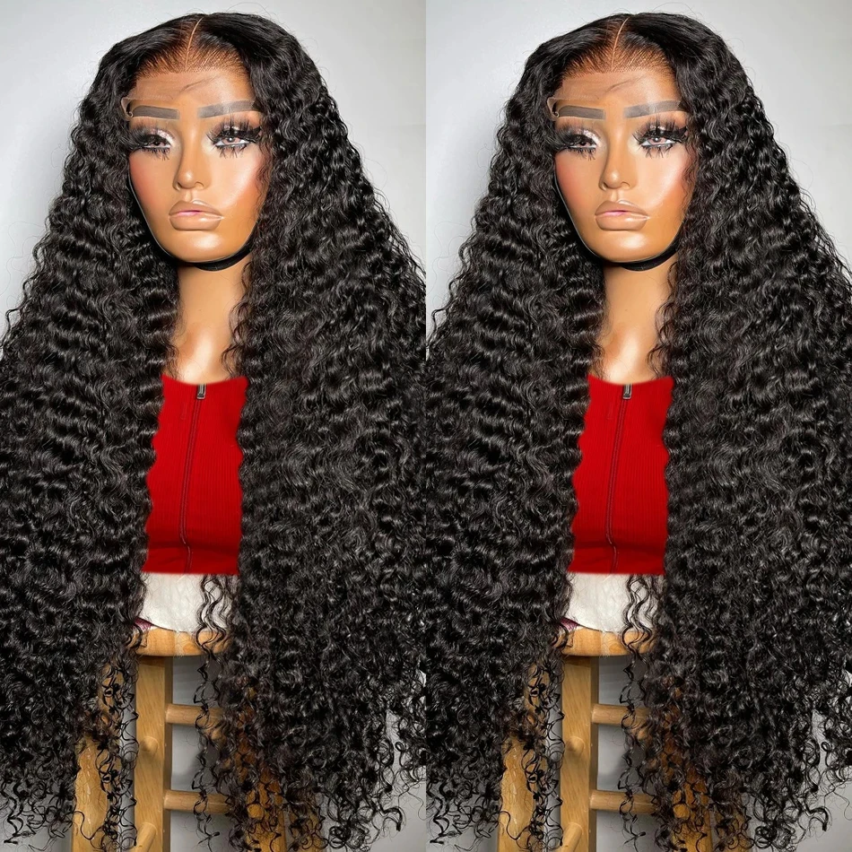 30 Inch Deep Wave Human Hair Wig 200 Density 13x4 Lace Closure Wigs For Woman 13x6 Pre Plucked Hd Transparent Lace Frontal Wig