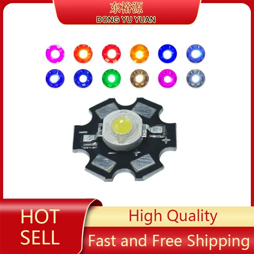10PCS Board + 1W or 3W High Power LED Lamps Warm White 30mil 45mil Chips High Light Lights Red Blue Green Yellow 