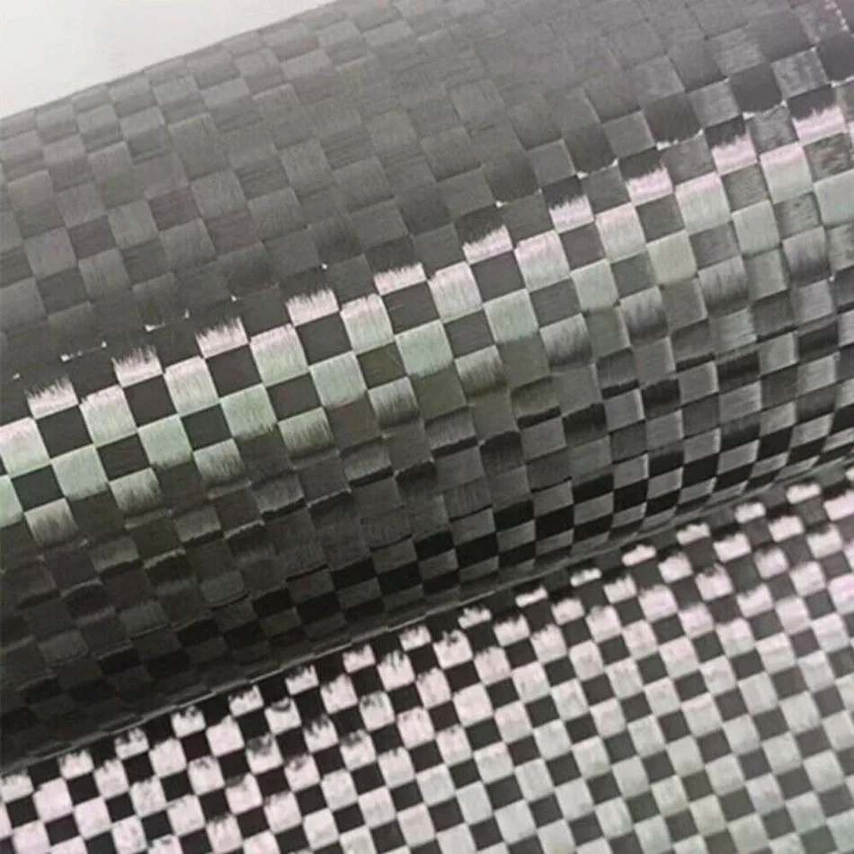 12K 200g Spread Tow Plain Weave 8*8mm Carbon Fibre Fabric 50cm x 100cm-Roll Pack