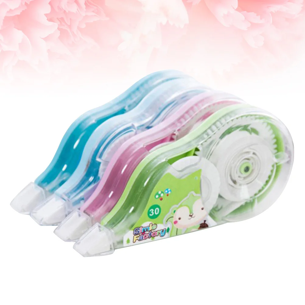 

4 pcs Correction Tape 7.4X3.5Cm Premium Smooth No Break Wipe Out Rewriteable For School Office Home Use Double Sided Adhesive