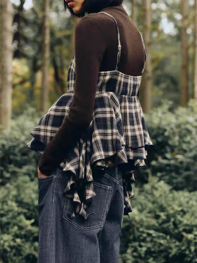 Faionable شتاء 2025 قطع مستقيمة للنساء مع زخرفة ذات طبقات وتصميم منقوش Ele Personali وصول جديد