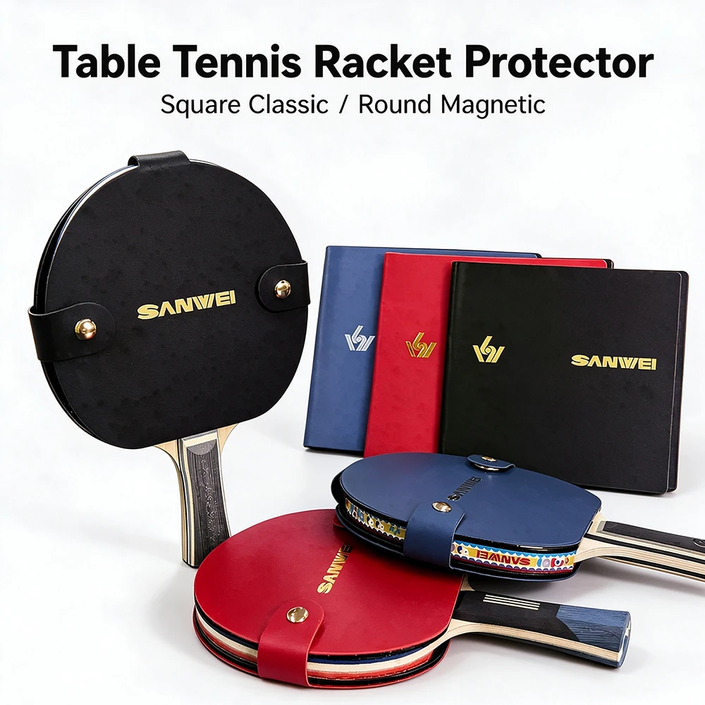 SANWEI Table Tennis Racket Protector Ping Pong Bat Protective Clip Anti-Oxidation Dustproof Rubber Protective Cover