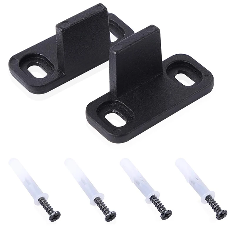 LWZH Barn Door Floor Guides Floor Mount Adjustable Set of 2 Sliding Barn Door Hardware Bottom Adjustable Double Clip Guides