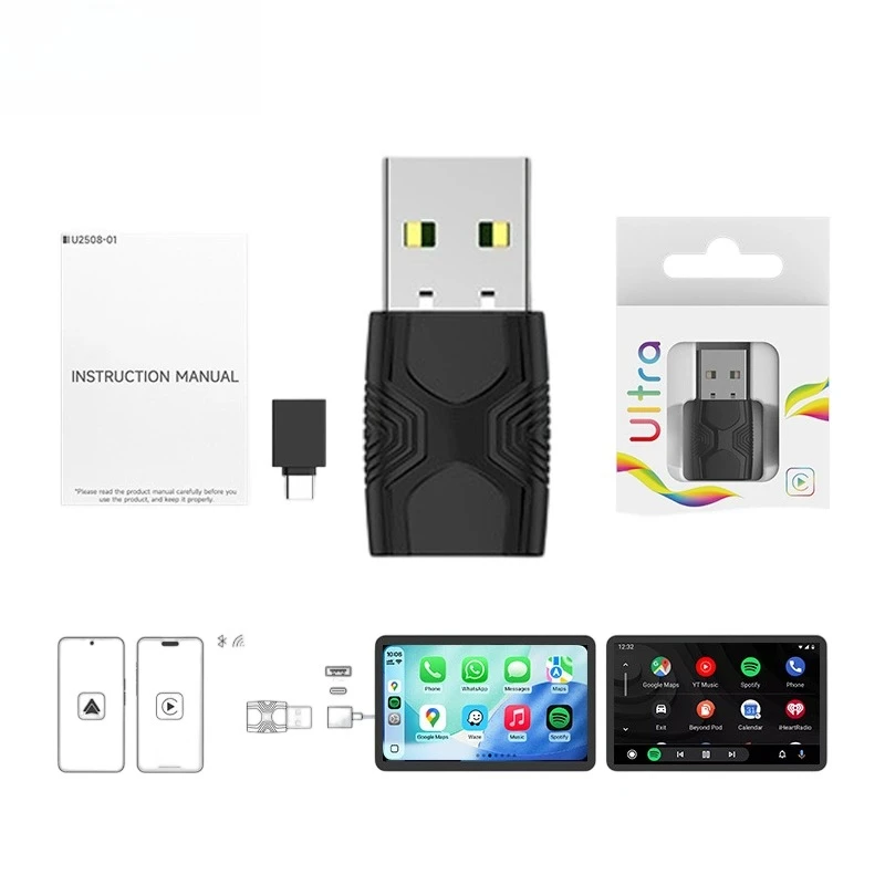 

Wireless Adapter Wireless CarPlay Android Auto For OEM Car Plug and Play WiFi Bluetooth Auto Connection