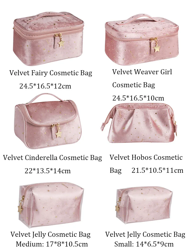 Women Velvet Cosmetic Bag 2022 New Ins Fairy Cosmetics Storage Bag Fashion Court Style Large Capacity Travel Wash Package