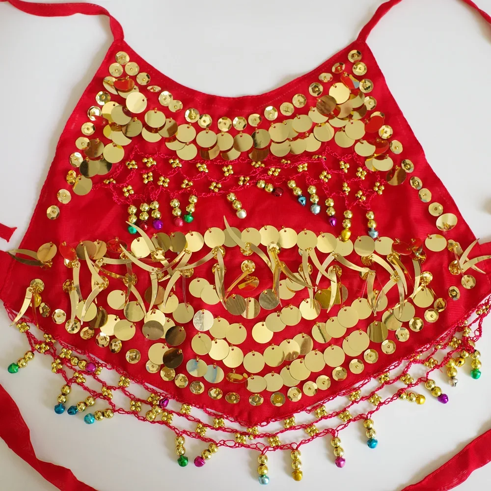 Bambini Bollywood Vestito Ragazze Costume di danza del ventre Set 2-8 Pezzi Danzatrice del ventre Cintura Pantaloni Velo Accessori per Ali Maschera per bambini