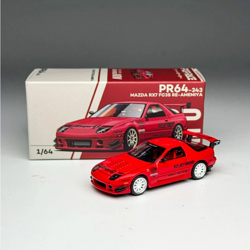 POPRACE 1:64 Scale RX7 FC3S Simulation Alloy Car Model Static Display Collectible Souvenir Toy Gift Decoration