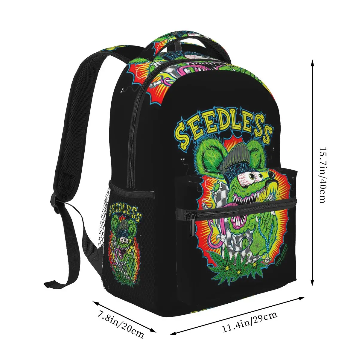 Ed Rose's Mouse Rat Fink Real Mouse Funny Backpacks Boys Girls Bookbag Children School Bags Cartoon Laptop Rucksack Shoulder Bag