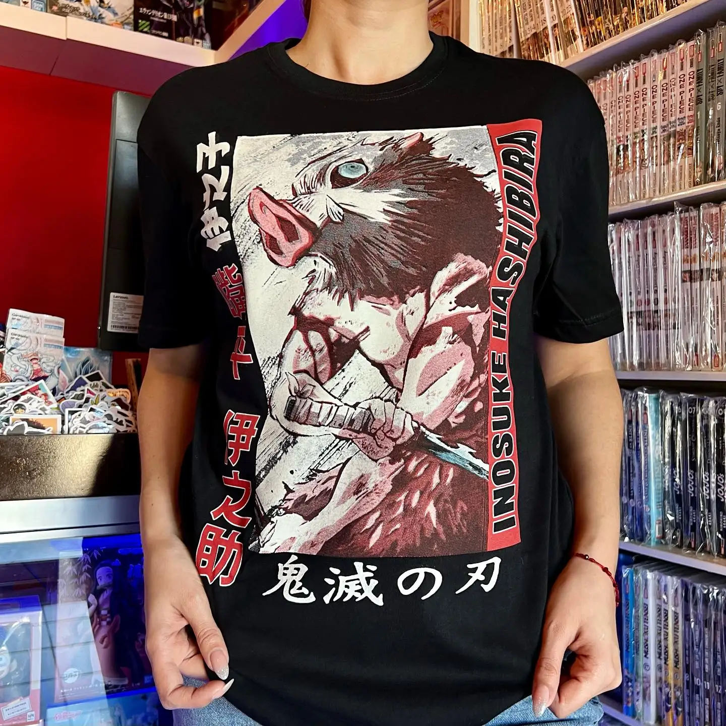 

Винтажные футболки с рисунком Demon Slayer Inosuke, уличная одежда унисекс, японская готика, рубашки премиум-класса с аниме-мангой для женщин, одежда