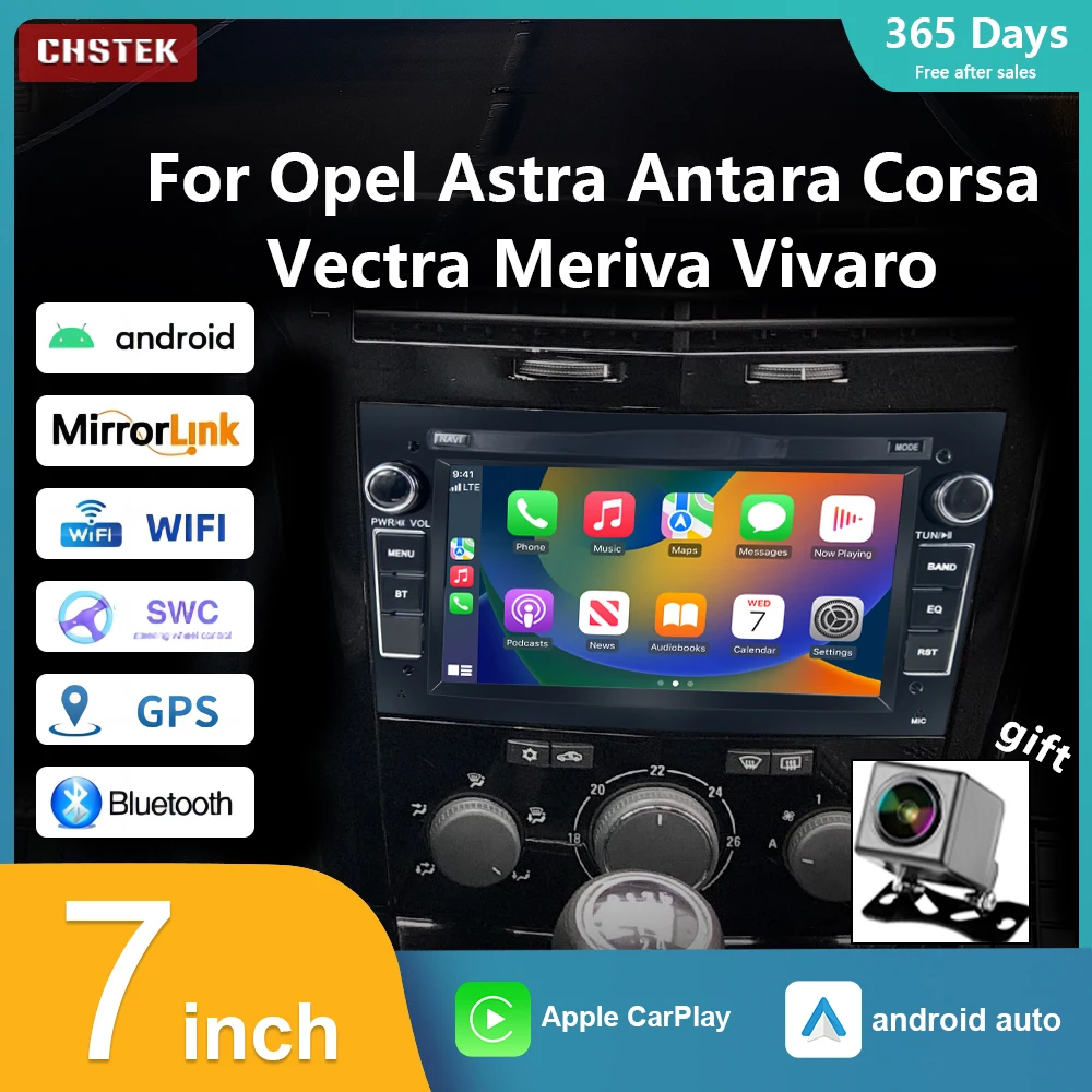 CHSTEK Car Radio Android 13 Carplay for Opel Vauxhall Holden Astra H Antara 2 Corsa Vivaro Meriva A 12+256G Navigation 4G Player