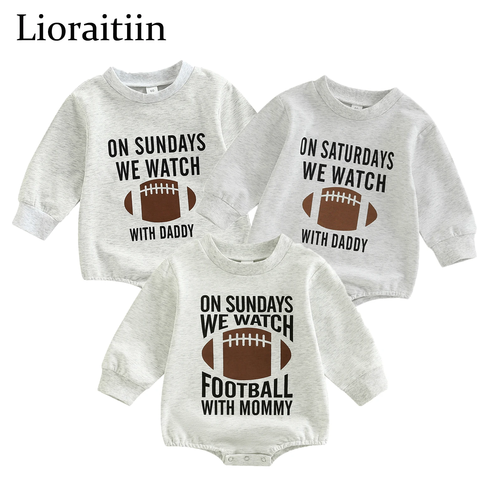 Infant Baby Boys Girls Rugby Print Long Sleeve Romper
