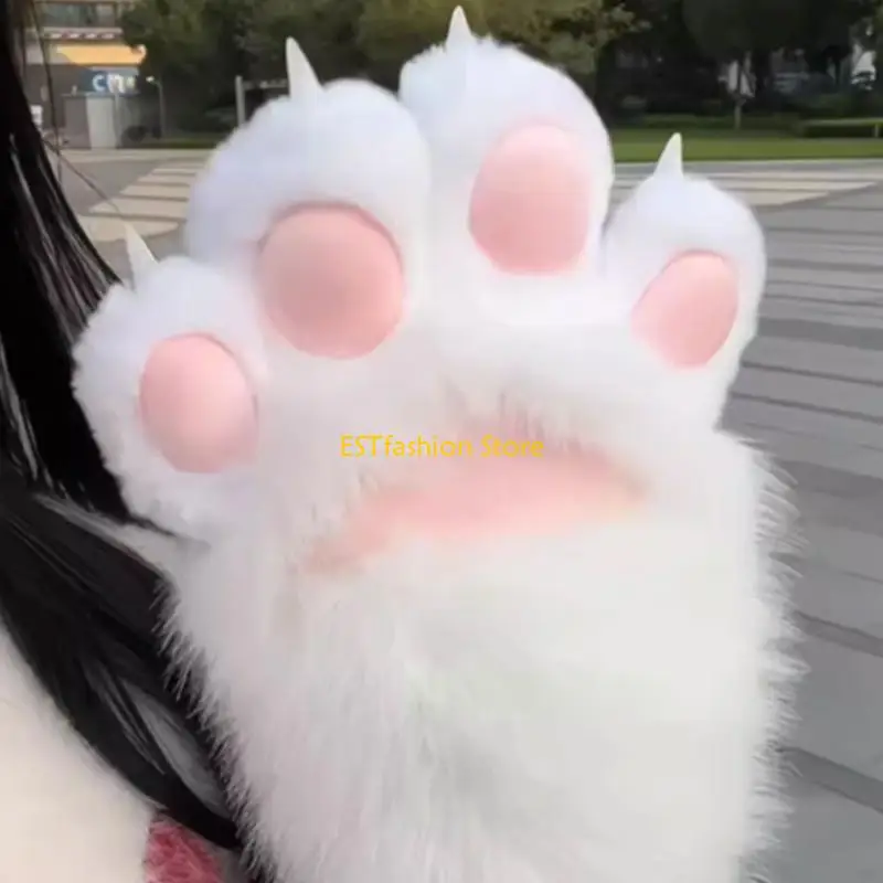 Y5GC Anime Roleplay Nails Rękawiczki urry Stuff Wolf Nails Rękawiczki Cosplay Furry Glove