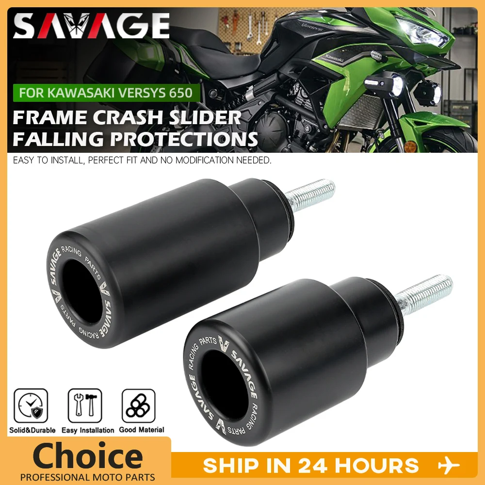 Image of Versys 650 Motorrad-Rahmenschutz Crash-Protektor für KAWASAKI KLE 650 VERSYS 2015-2024 Sturzschutz Motor-Crash-Pad