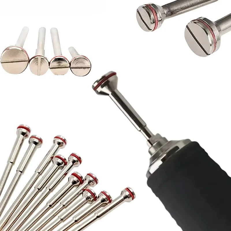 20Pcs Dental Polishing Wheel Handle Stone Pin Holder Stainless Steel Material Resin Sandpaper Disc Holder Pin Dental Consumables