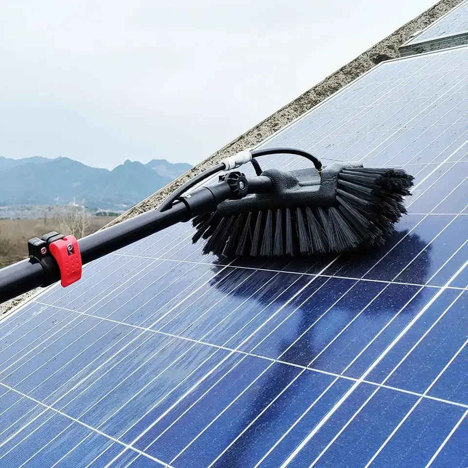 

Zhenda factory 5 Sides Brush Head 6Meter Window and Solar Panel Water Fed Aluminum telescopic rod Cleaning Brush