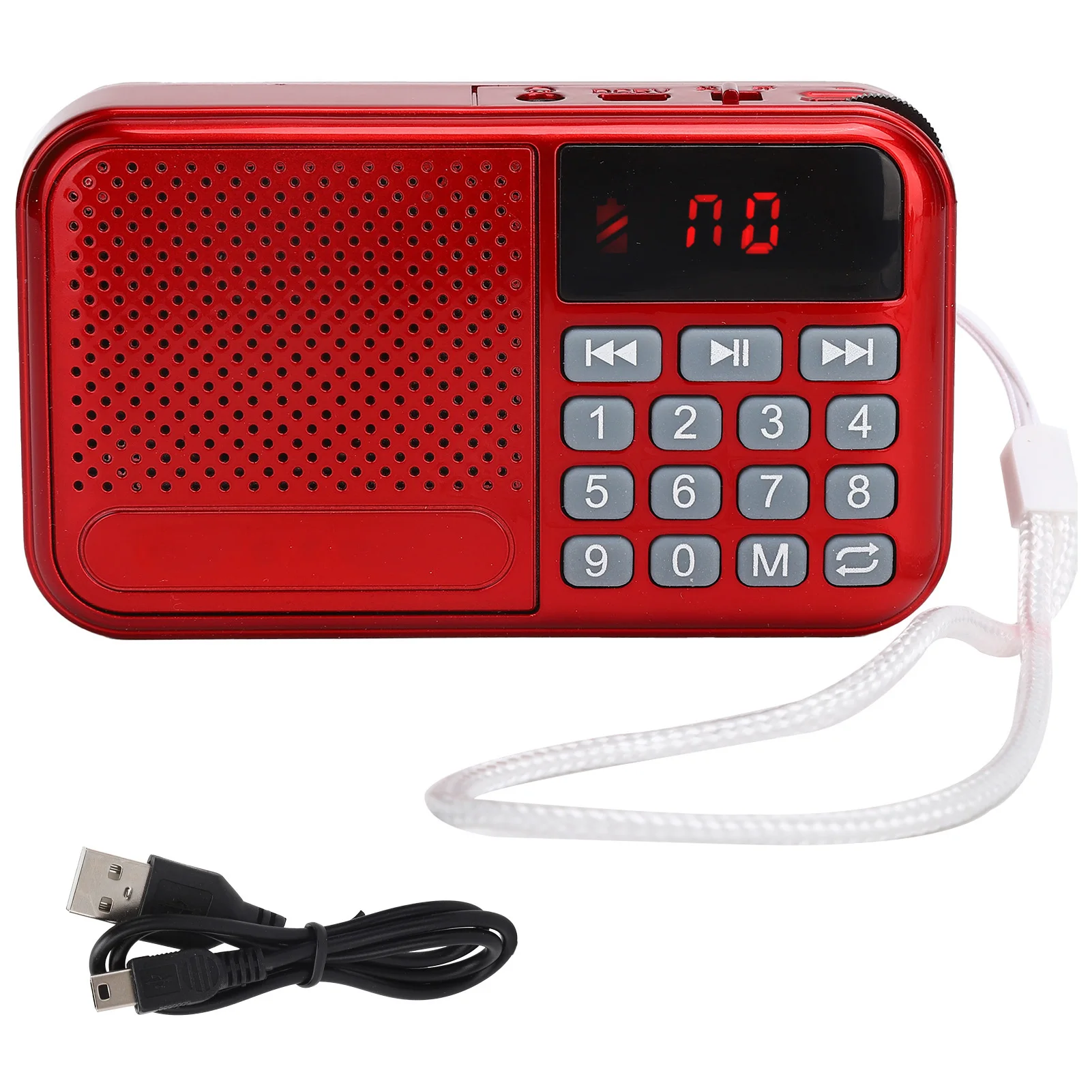 Audio Player Digital Radio FM Radio K-89 Multifunction Portable FM Radio USB Audio Player Support Memory Card Red Music Player