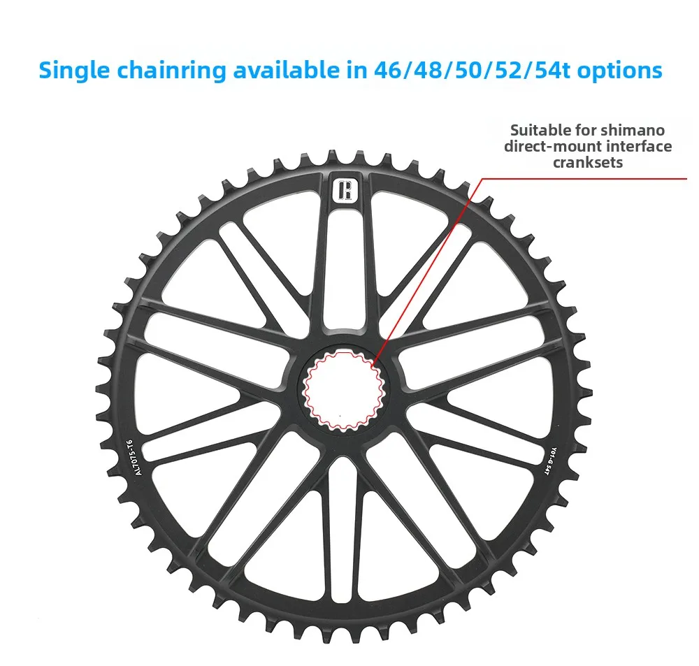 RIRO MTB-Kettenblatt, schmal-breit, Einzel-/Doppelkettenblatt-kompatibel, Shimano Direct Mount M9100/8100, Fahrradpedal-Getriebesystem-Zubehör – Detail 7