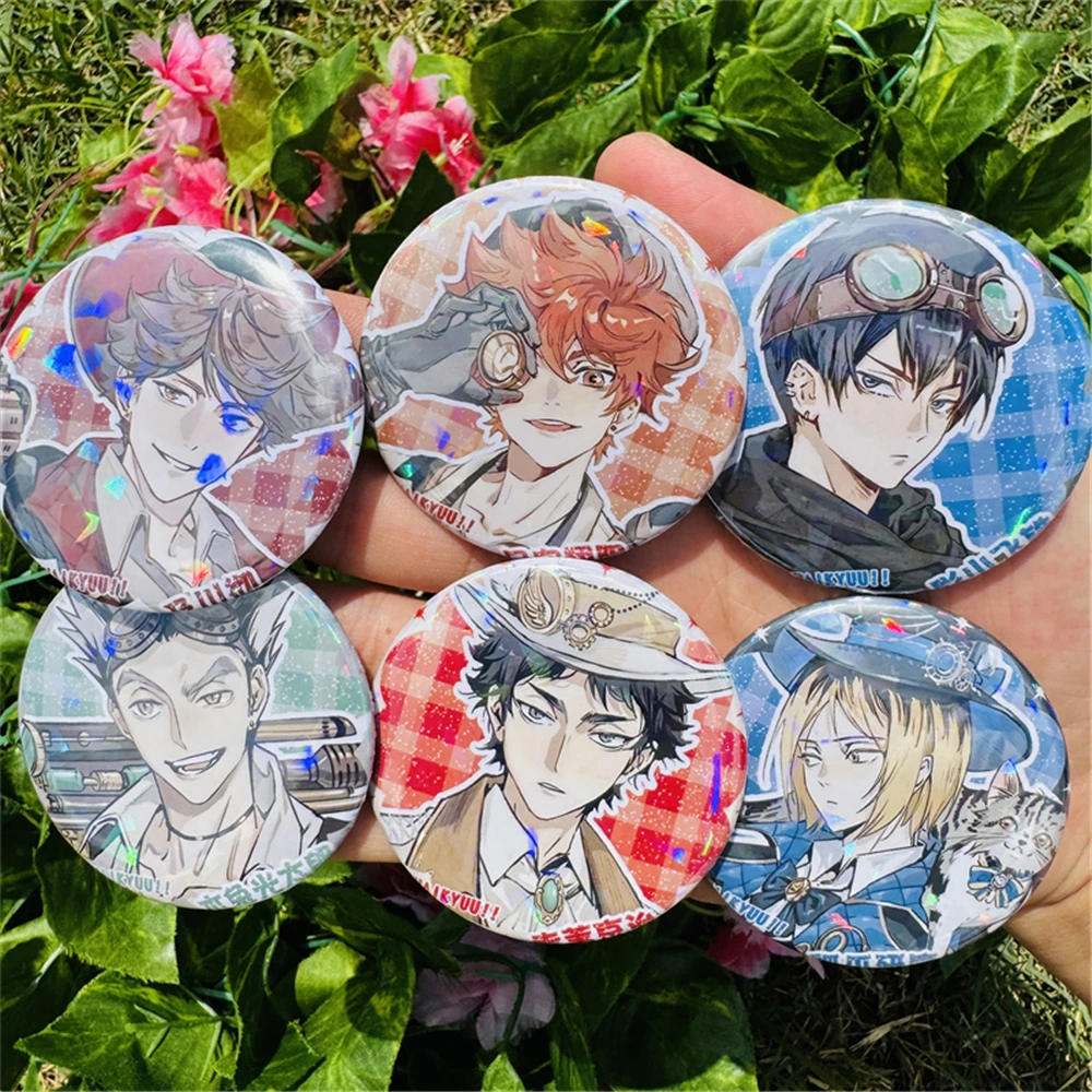 

58 мм аниме Haikyuu Hinata Shoyo Tobio Кагеяма Саwamura Daichi косплей значок булавка SPTE жесть брошь реквизит Рождественский подарок