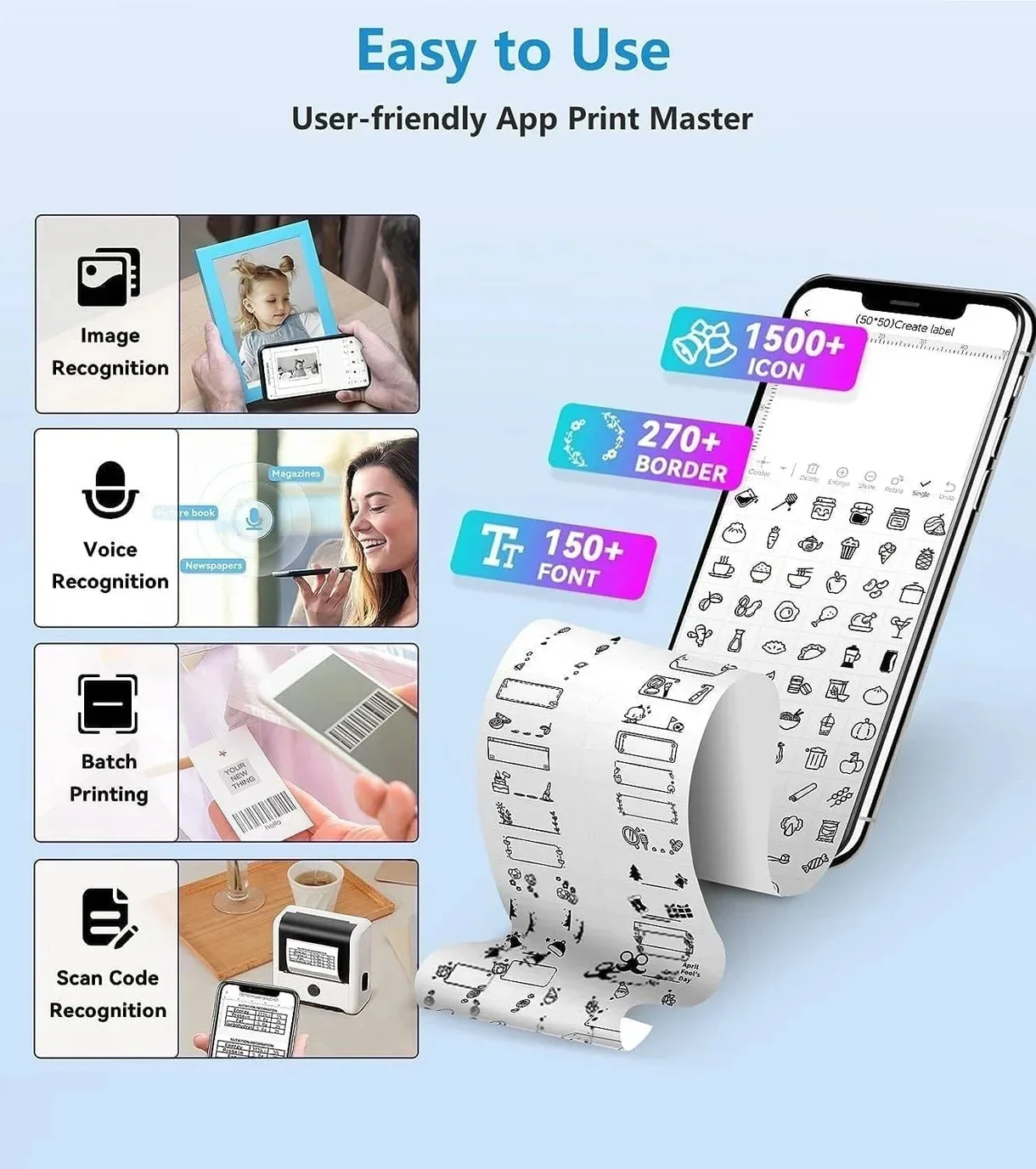 Phomemo M200 Bluetooth Portable Thermal Business Label Maker Magic Cube Printer Thermal Printing Technology for Small Business