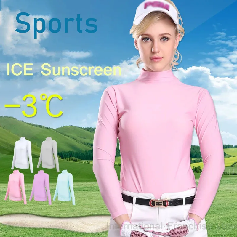 Stretch Wholsale Lady Sungreen Top Cool Shirt Outdoor Compression Women Long Sleeve Polo Shirt Fit Ropa De Golf Mujeres Clothes