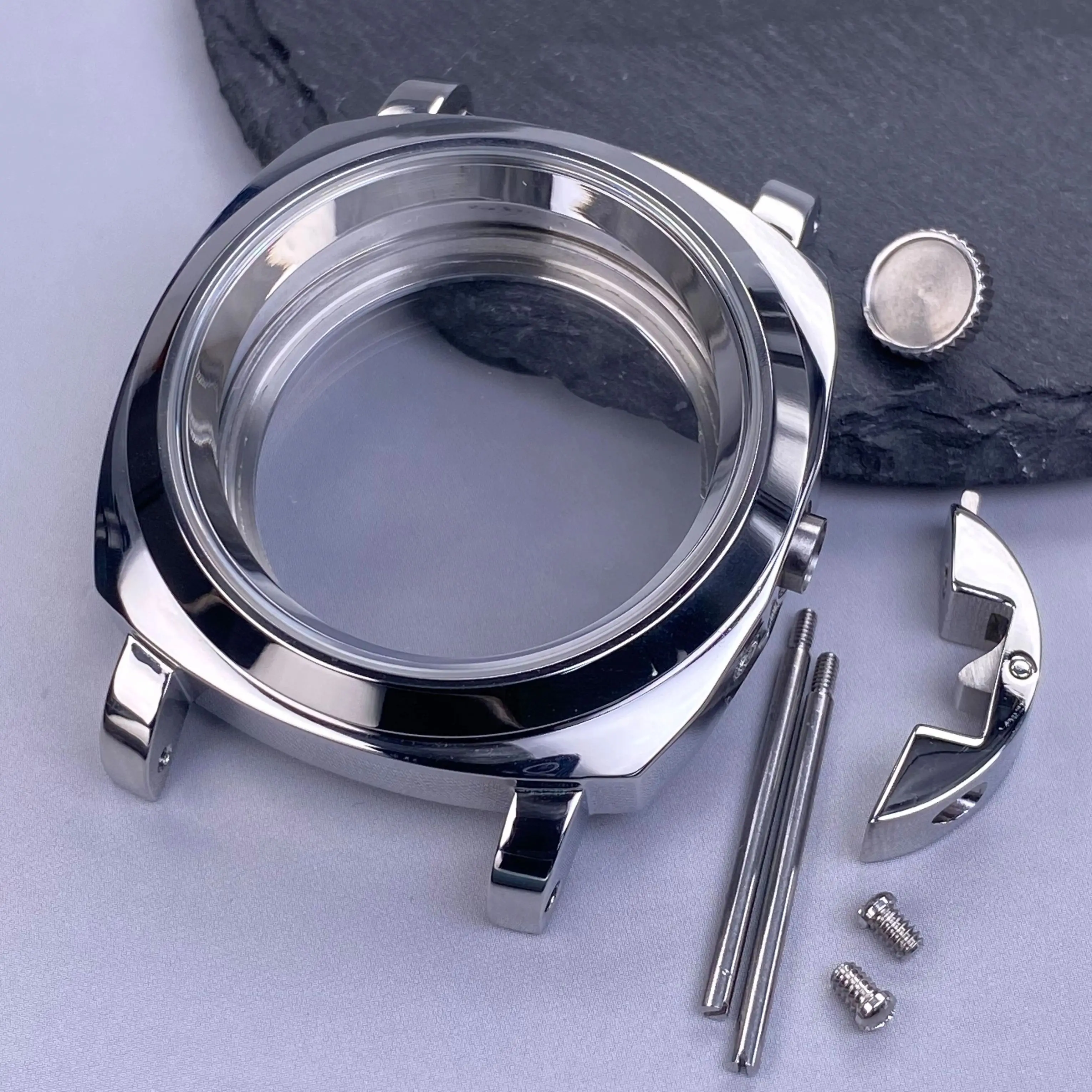 

40mm NH35 Case Stainless Steel Waterproof Case Fit NH35 NH36 NH38 NH70 Movement 28.5mm Dial Watch case Replacement Parts